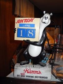 Vintage, hard to find, Hamm's calendar bar statue