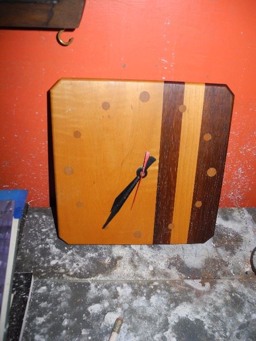  Mid century wooden clock