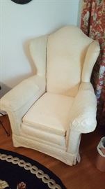 Upholstered wing back chair