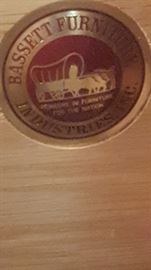 Bassett furniture label