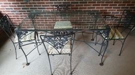 Metal patio set
