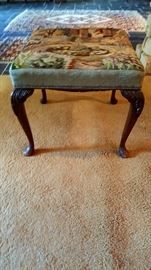 Upholstered needlepoint stool