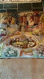 Needlepoint stool upholstery