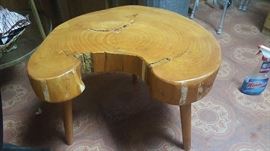 Tree trunk table