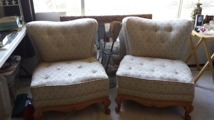 Two armless side chairs