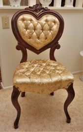 Hear shaped back parlor chair