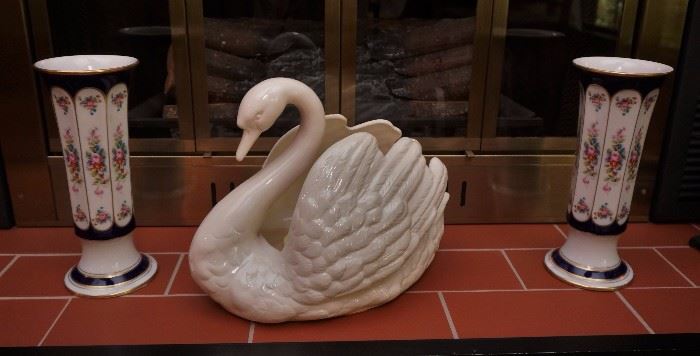 Lindner vases and a large Lenox swan