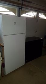 stand up fridge and freezer, new Kenmore chest freezer