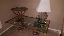 Vintage coffee table (very heavy glass top)