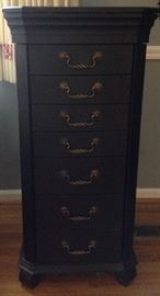 Quality, beautiful jewelry cabinet, top opens, sides open for hanging 
