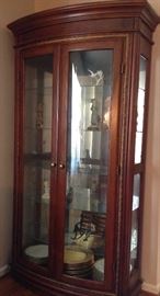 Lighted glass shelf curio cabinet