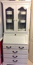 Secretary desk, beveled glass doors