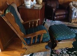 Glider rocker, matching ottomon