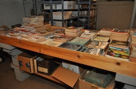 Many vintage train, toy, car and hobby magazines. 
