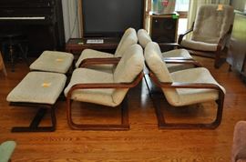 Westnofa Norway chairs and ottomans by Ingmar Relling