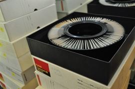 Several vintage slide carousels 