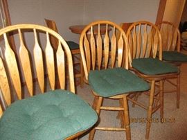 Solid oak swivel four chairs