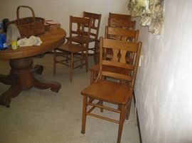 6 Vintage wood chairs