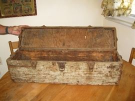Vintage wood tool chest