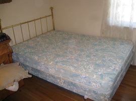 Full size bed and brass frame