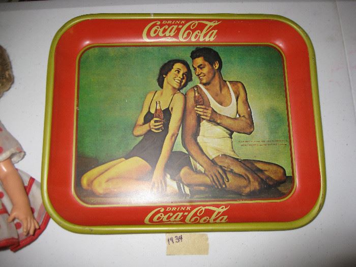 1934 Vintage Maureen O'Sullivan and Johnny Weissmuller tray  