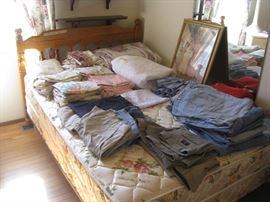 Full bed with sheets etc