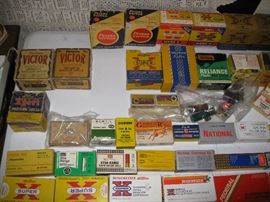 Various cartridges and their boxes
