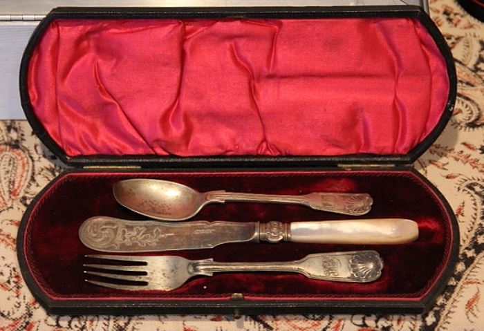 sterling silver youth flatware set in original velvet-lined case