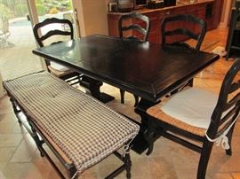 Ballard Designs Kitchen Table/4 chairs and bench seat