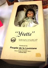 "Yvette" by Poupee del la Louisiane The Official Porcelain "original sculpture" toddler doll of the 1984 Louisiana World Exposition 184/2000 $100