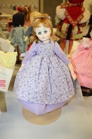  Meg-Floral Lavender Pinafore - With Box in Little Women by Madame Alexander 1323 12" $25  