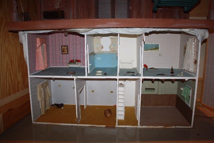 Doll House with spots for lighting. 61"W x 35.5"H x 20"D $175