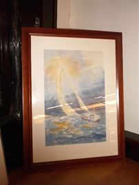 Framed Sailboat Watercoler