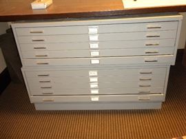 Lateral Files:
(1) 5 Drawer Stacked Lateral File 42”W x 66-1/2”H
(1) 4 Drawer Stacked Lateral File 42”W
(1) 2 Drawer Lateral File with Rounded Corners 42”W
(1) 2 Drawer Lateral File 42”W
(1) 2 Drawer Lateral File 30”W
Combination Flip/Slide Out with Drawers:
(2) 3 Drawer Lateral Files 42”W with 2 Flip Up Door Cabinets Above
(1) No Drawers 42”W with 5 Flip Up Door Cabinets Above
