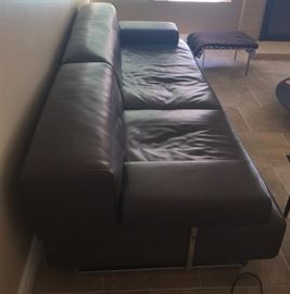 Universal 3 seat Black Leather Sofa