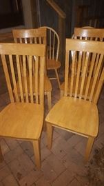 4 oak chairs to go with the table, priced at 100.00 for all 4.  To be sold with table all as a set, 4, $100.00.