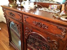Antique Buffet Drawer Detail
