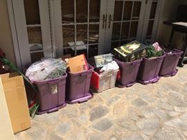 Bins of Holiday Decor