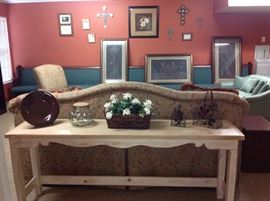 Wooden sofa table, art