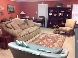 Assorted furniture and bookshelves