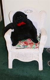 1 of 3 Matching Wicker Chairs. Gorilla Stuffed Animal