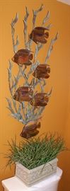 Metal & Copper Fish Sculpture