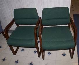 Green Fabric Arm Chairs