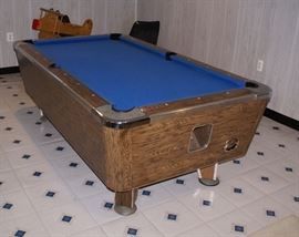 Coin Operated Pool Table 7' One PCS Slate