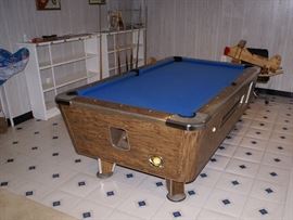 Coin Operated Pool Table 7' One PCS Slate