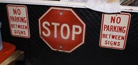 No Parking & STOP Metal Street Signs