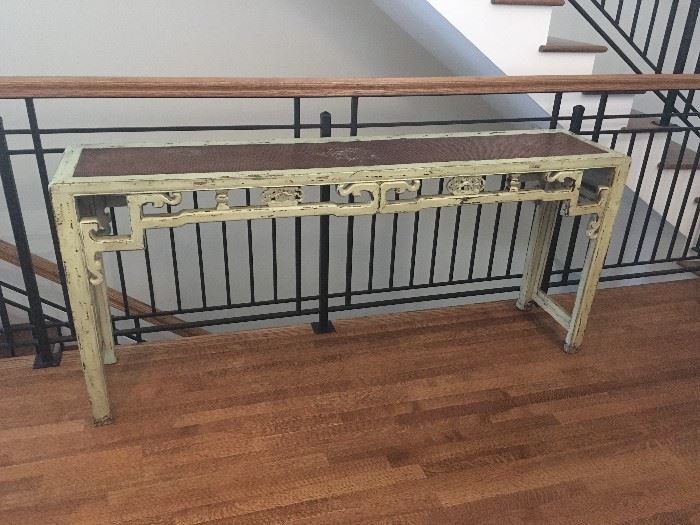 6 Foot Sage Green Chinese Console Table