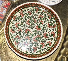ANTIQUE HAND PAINTED TURKISH COMPLEX DESIGN PLATE