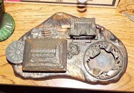 ANTIQUE JAPANESE MT FUJI SMOKER SET