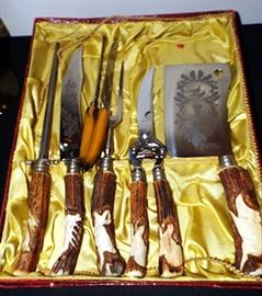 ANTLER CARVING SET... EXCEPTIONAL